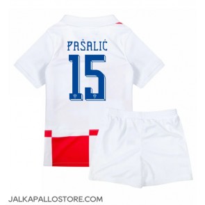 Kroatia Mario Pasalic #15 Kotipaita Lapsille EM-Kisat 2024 Lyhythihainen (+ shortsit)